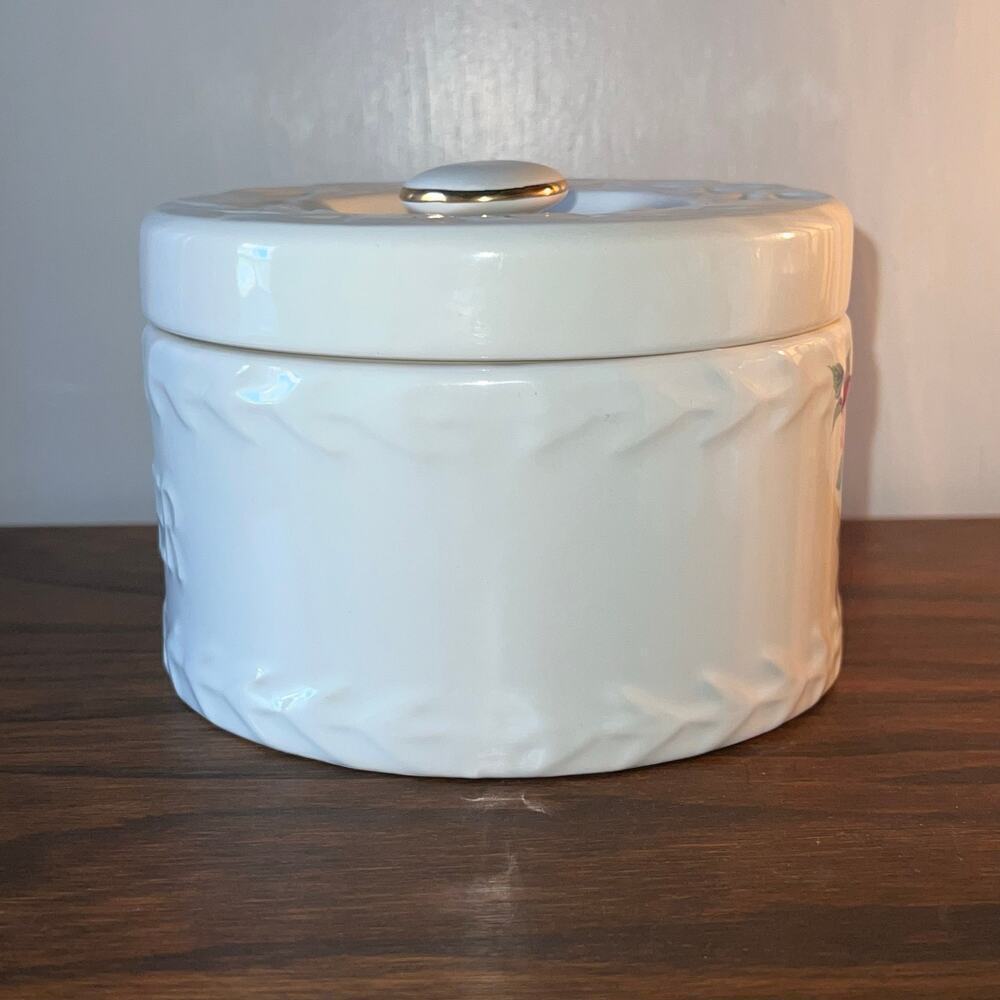 Butter Crock Dish Decor White Canister Kitchen Food Storage House of Webster - Picture 8 of 8